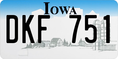 IA license plate DKF751
