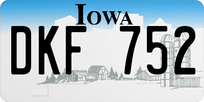 IA license plate DKF752