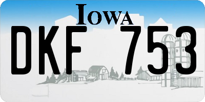 IA license plate DKF753