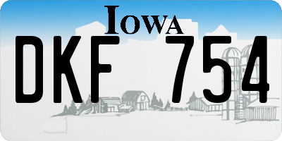 IA license plate DKF754