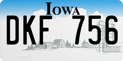 IA license plate DKF756