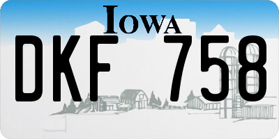 IA license plate DKF758