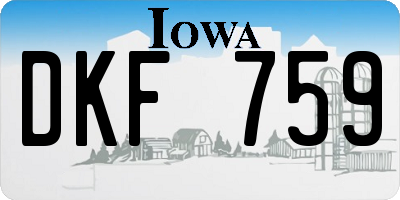 IA license plate DKF759
