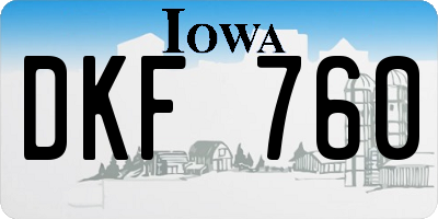 IA license plate DKF760