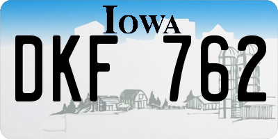 IA license plate DKF762