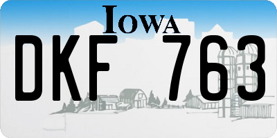 IA license plate DKF763