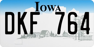 IA license plate DKF764