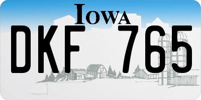 IA license plate DKF765
