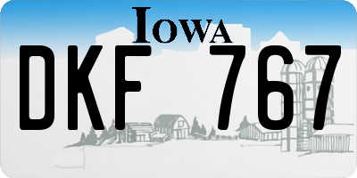 IA license plate DKF767