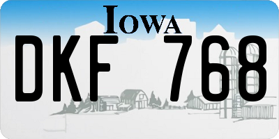 IA license plate DKF768