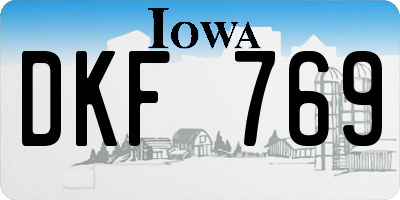 IA license plate DKF769