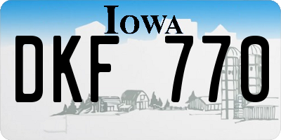 IA license plate DKF770