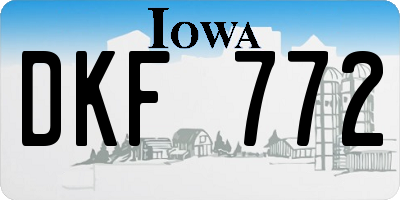 IA license plate DKF772
