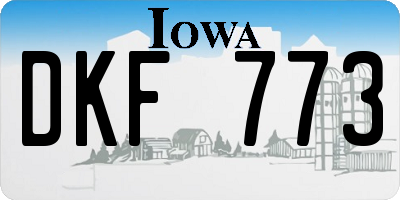 IA license plate DKF773