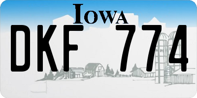 IA license plate DKF774