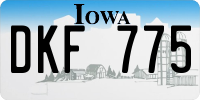 IA license plate DKF775