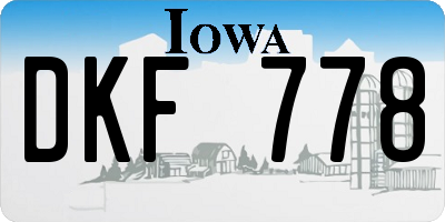 IA license plate DKF778
