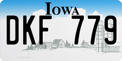 IA license plate DKF779