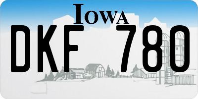 IA license plate DKF780