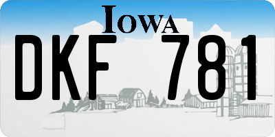 IA license plate DKF781