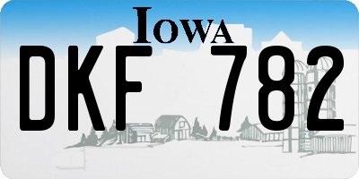 IA license plate DKF782