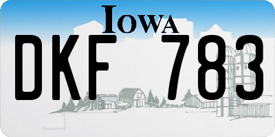 IA license plate DKF783