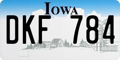 IA license plate DKF784