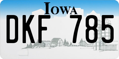 IA license plate DKF785