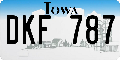 IA license plate DKF787