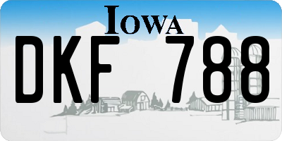 IA license plate DKF788