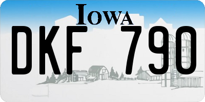 IA license plate DKF790