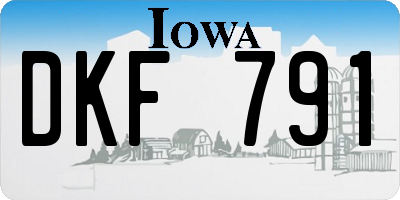 IA license plate DKF791
