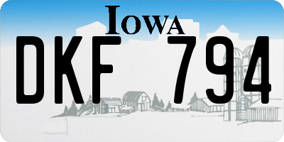 IA license plate DKF794