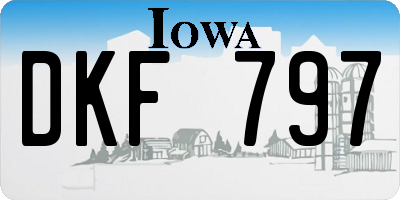 IA license plate DKF797