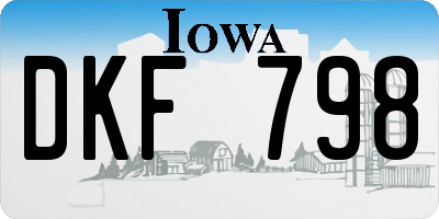 IA license plate DKF798