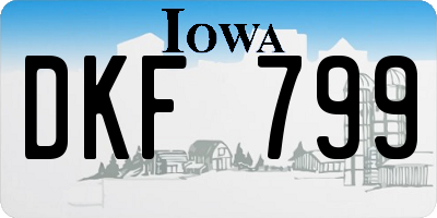 IA license plate DKF799