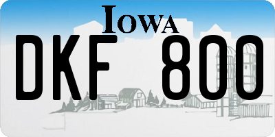 IA license plate DKF800