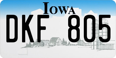 IA license plate DKF805