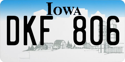 IA license plate DKF806