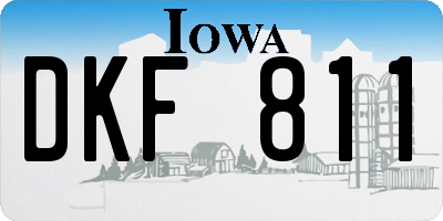 IA license plate DKF811