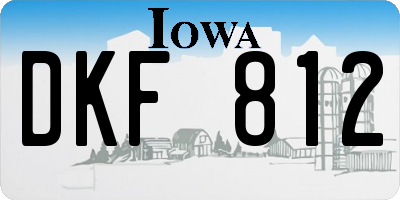 IA license plate DKF812