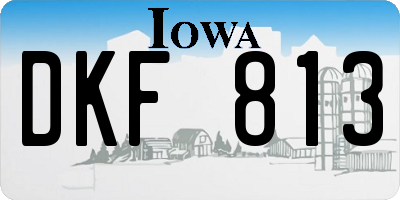IA license plate DKF813