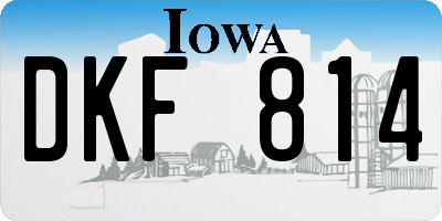 IA license plate DKF814