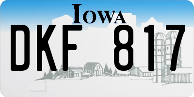 IA license plate DKF817