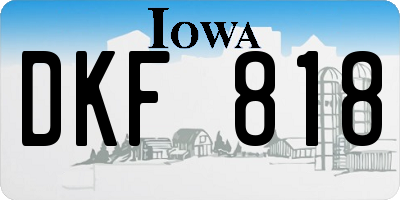 IA license plate DKF818