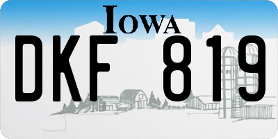 IA license plate DKF819