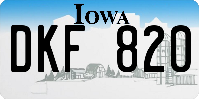 IA license plate DKF820