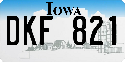 IA license plate DKF821
