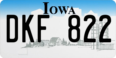 IA license plate DKF822