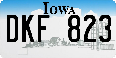 IA license plate DKF823